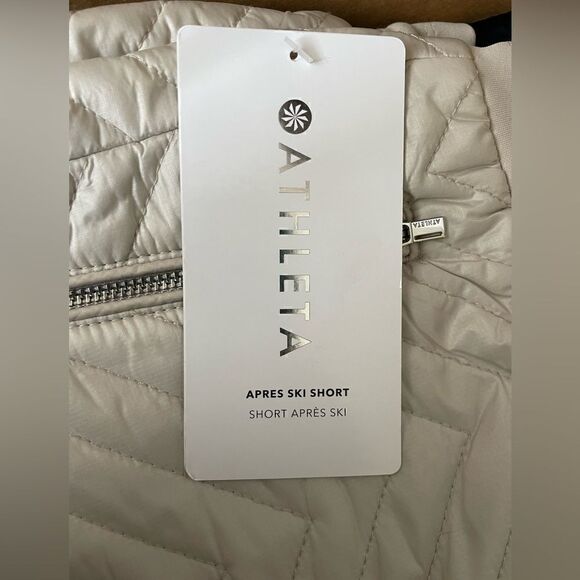 Athleta Apres Ski Short Size 10 White NWT $89 Drawstring Waist With Pockets - Picture 7 of 7